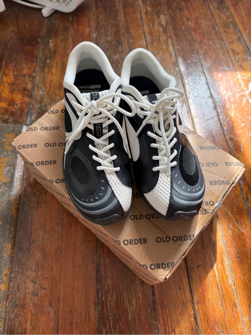 Old Order Black and White Track Sneakers